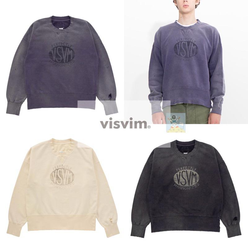 visvim 24SS COURT SWEAT L/S CRASH 水洗做舊長袖衛衣套衫| 蝦皮購物