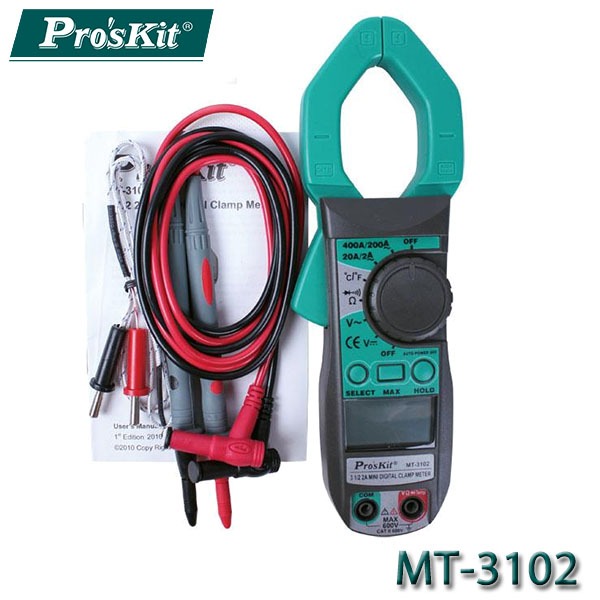 【3CTOWN】含稅台灣公司貨 ProsKit 寶工 MT-3102 3又1/2 2A迷你鉤錶 鉗型表 (附溫度測試棒) | 蝦皮購物