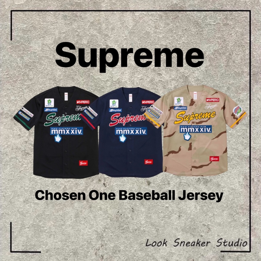 路克Look👀 Supreme Chosen One Baseball Jersey 棒球球衣襯衫迷彩黑藍