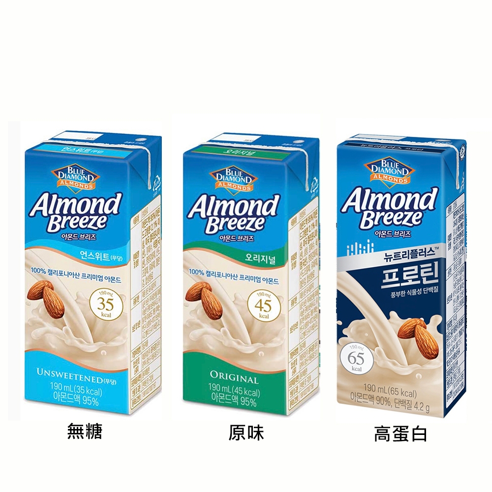 韓國BLUE DIAMOND 原味杏仁奶 190mL 無糖杏仁奶 高蛋白杏仁奶 植物奶 | 蝦皮購物