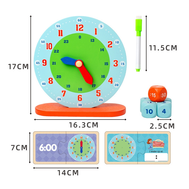 時鐘認識教具/數學一年級/學習時間/鐘錶/寶寶啟蒙益智力 | 蝦皮購物