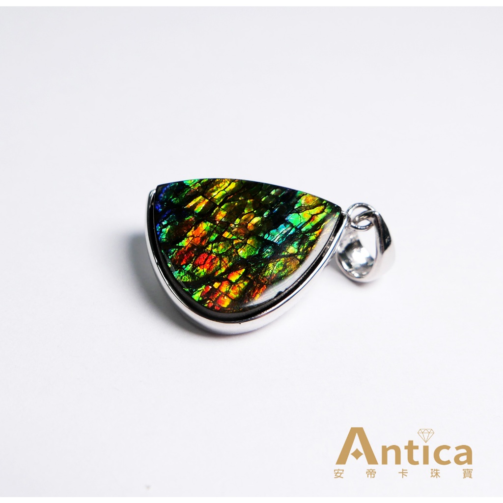 ANTICA] 斑彩石12.46克拉墜子925銀多彩隨形加拿大（珠寶成品）安帝卡 