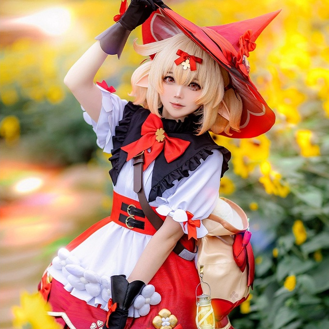 次元收藏館 原神女巫可莉新皮膚cos服洛麗塔全套 巫女 魔女cosplay服裝含假發 | 蝦皮購物