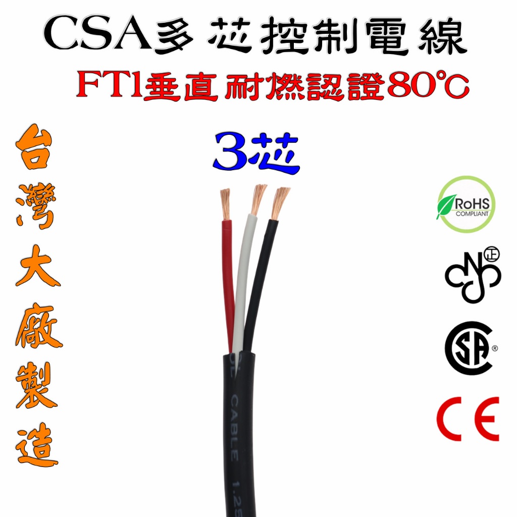 0.3mm² 2 ~ 8芯PVC 多芯控制電線電線電纜電線電纜電源線監控延長線軟線