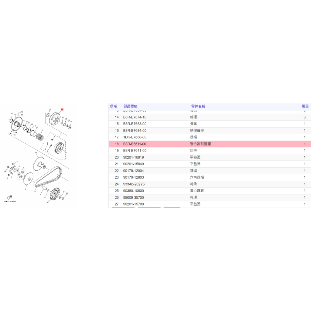 《MOTOTWO》YAMAHA山葉原廠 碗公 六代戰 水冷B FORCE2.0版 AUGR B8R-E6611-00 | 蝦皮購物