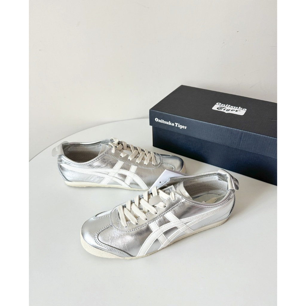 🔶現貨23.5🔶日本Onitsuka Tiger MEXICO 66 鬼塚虎銀底白虎抓紋