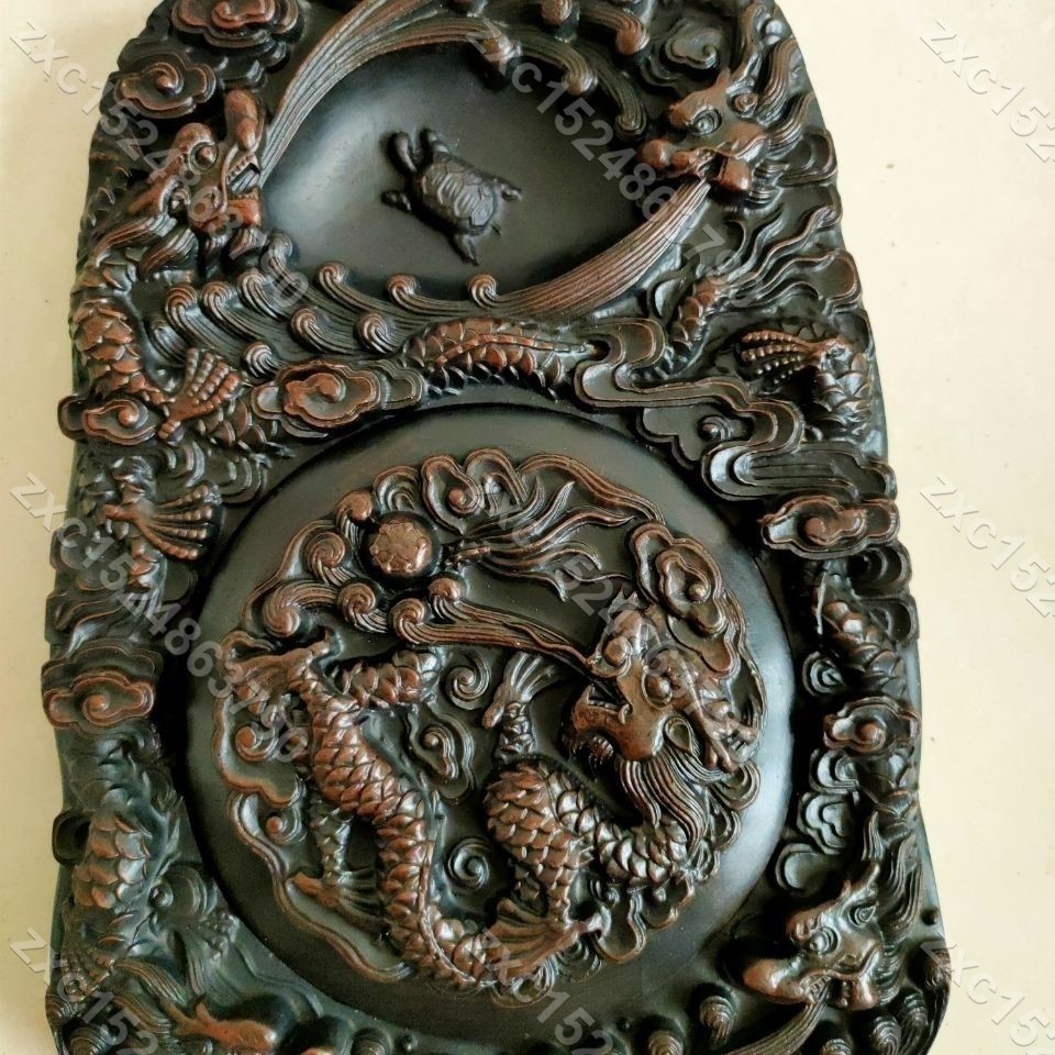 星期八高端端硯澄泥硯文房四寶筆墨紙硯帶蓋不干墨-龜五龍硯臺 星期八高端端硯澄泥硯文房四寶筆墨紙硯帶蓋不干墨-龜五龍硯臺