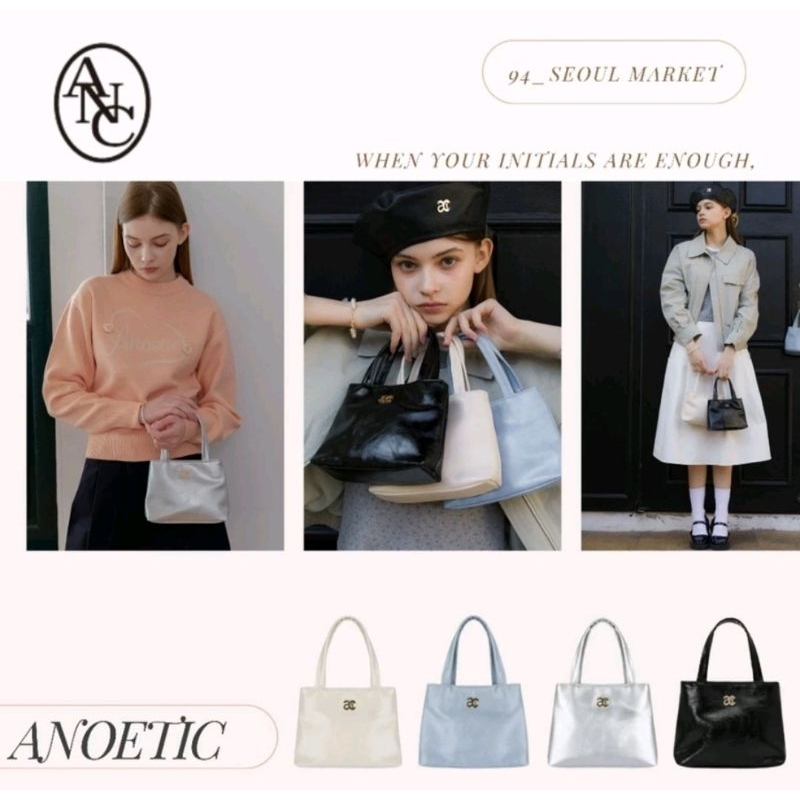 ANOETIC ■ ANC LOGO TINY TOTE BAG MUSINSA | ANOETIC ANC LOGO TINY TOTE BAG_SILVER