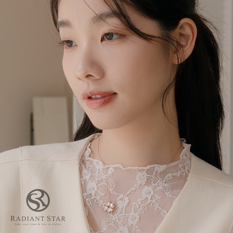 MARIGOLD愛心幸運草2way母貝磁吸925純銀項鍊【KMD328】璀璨之星 MARIGOLD愛心幸運草2way母貝磁吸925純銀項鍊【KMD328】璀璨之星