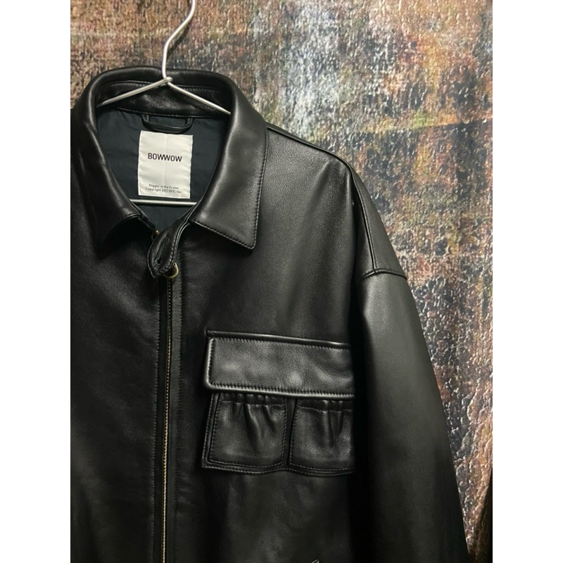 Bowwow Games Leather Harrington Jacket 羊皮 哈靈頓外套 皮衣 復古 軍裝 工裝