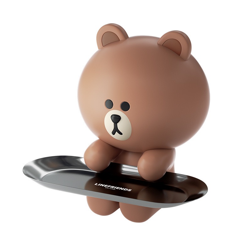 台灣現貨 LINE FRIENDS 桌面收納 鑰匙收納 玄關 收納裝飾品 公仔 BROWN 熊大 | 蝦皮購物