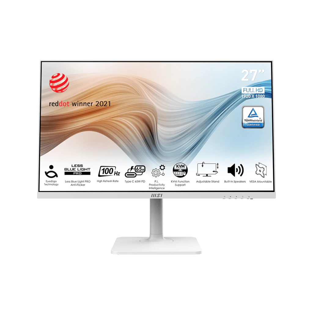 【美型辦公 x 多工旗艦】MSI Modern MD272XPW 27型 IPS 100Hz 螢幕：極簡白色的全能生產力工具