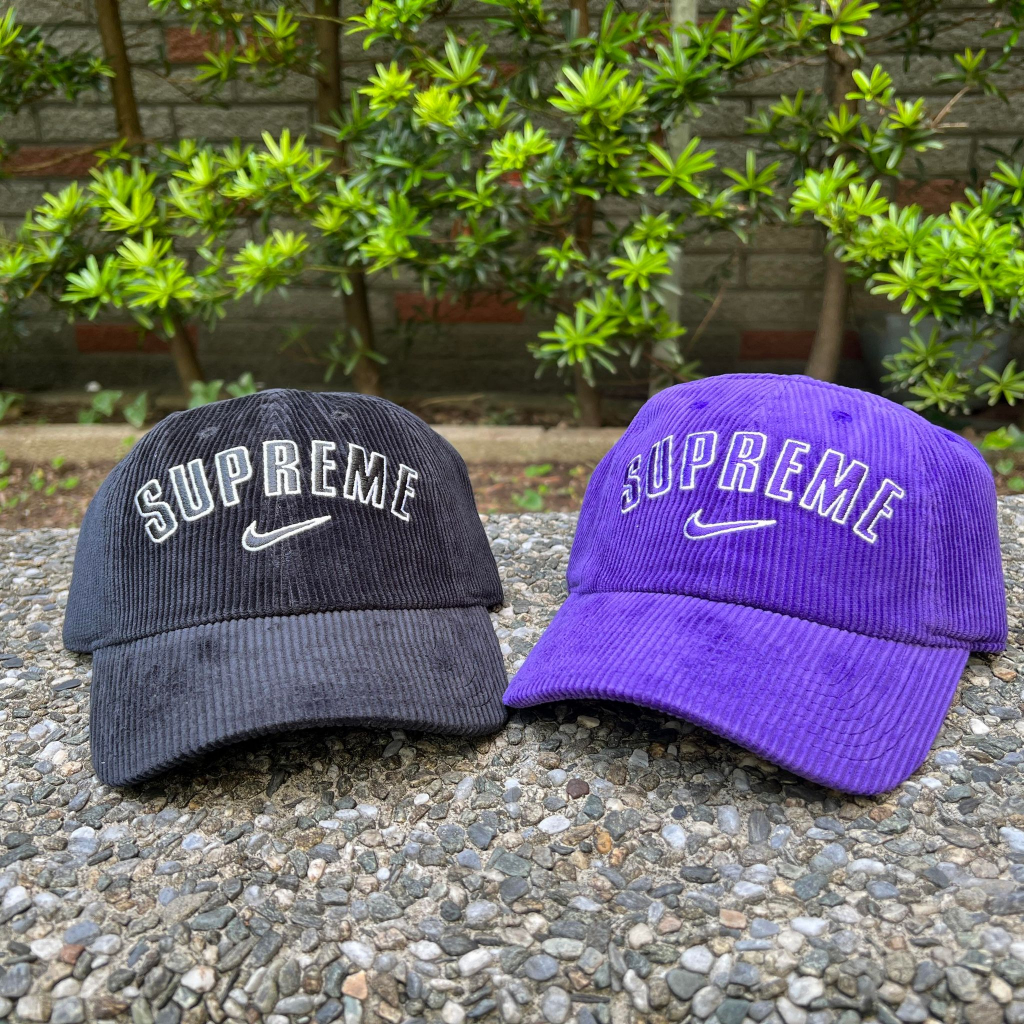 全新現貨Supreme Nike Arc Corduroy 6-Panel 六分割帽子燈芯絨黑紫