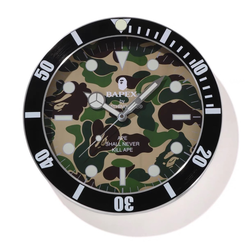 ✳️⏰BAPE ABC CAMO BAPEX WALL CLOCK M 迷彩收藏潮流掛鐘水鬼時鐘