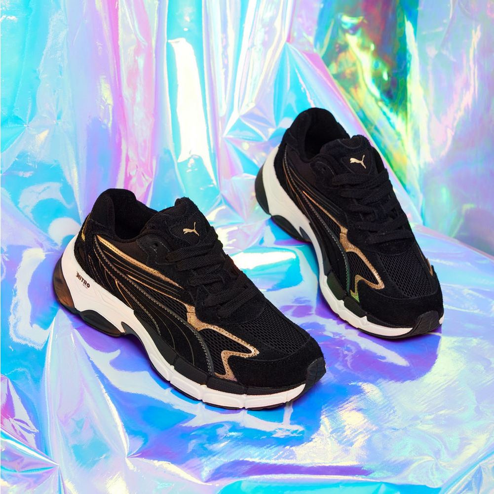 PUMA 跑步鞋 Teveris Nitro Metallic 女 39686302 IVE代言 黑 現貨 | 蝦皮購物
