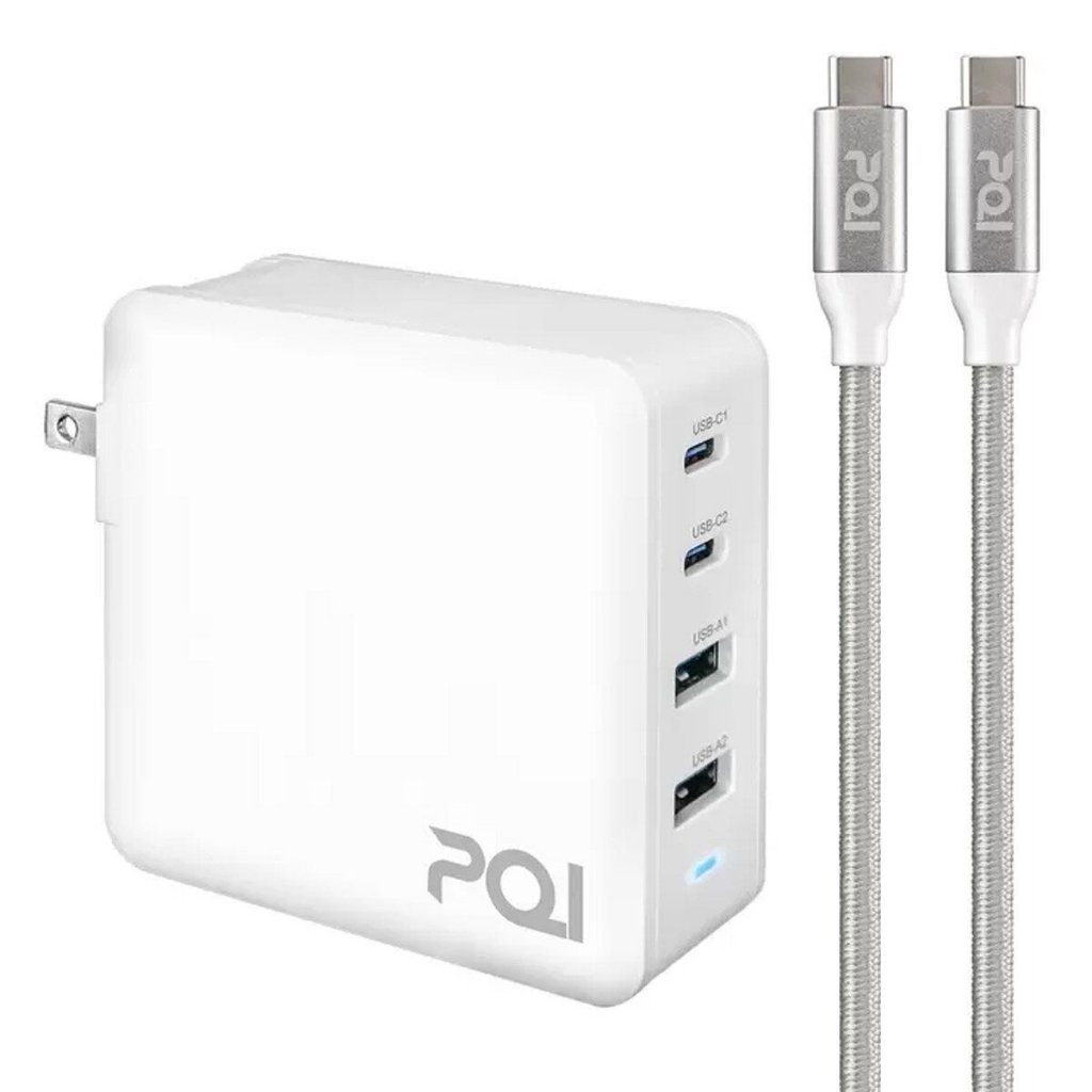 ✓電子發票宅配免運PQI PD QC3.0 100W GaN 氮化鎵高速充電器附充電線100公分#134542 | 蝦皮購物