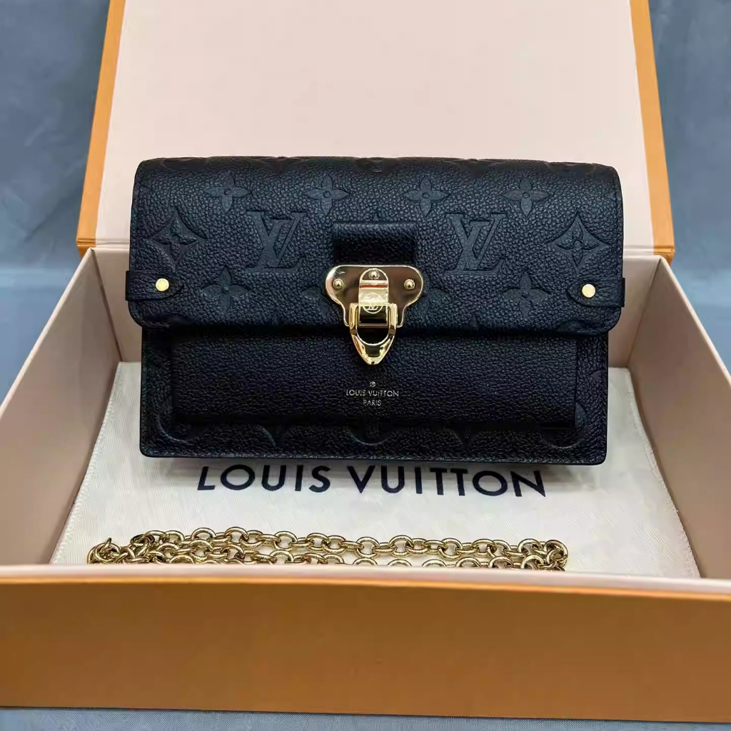 Louis Vuitton M82154 Wallet on Chain Ivy , Black, One Size