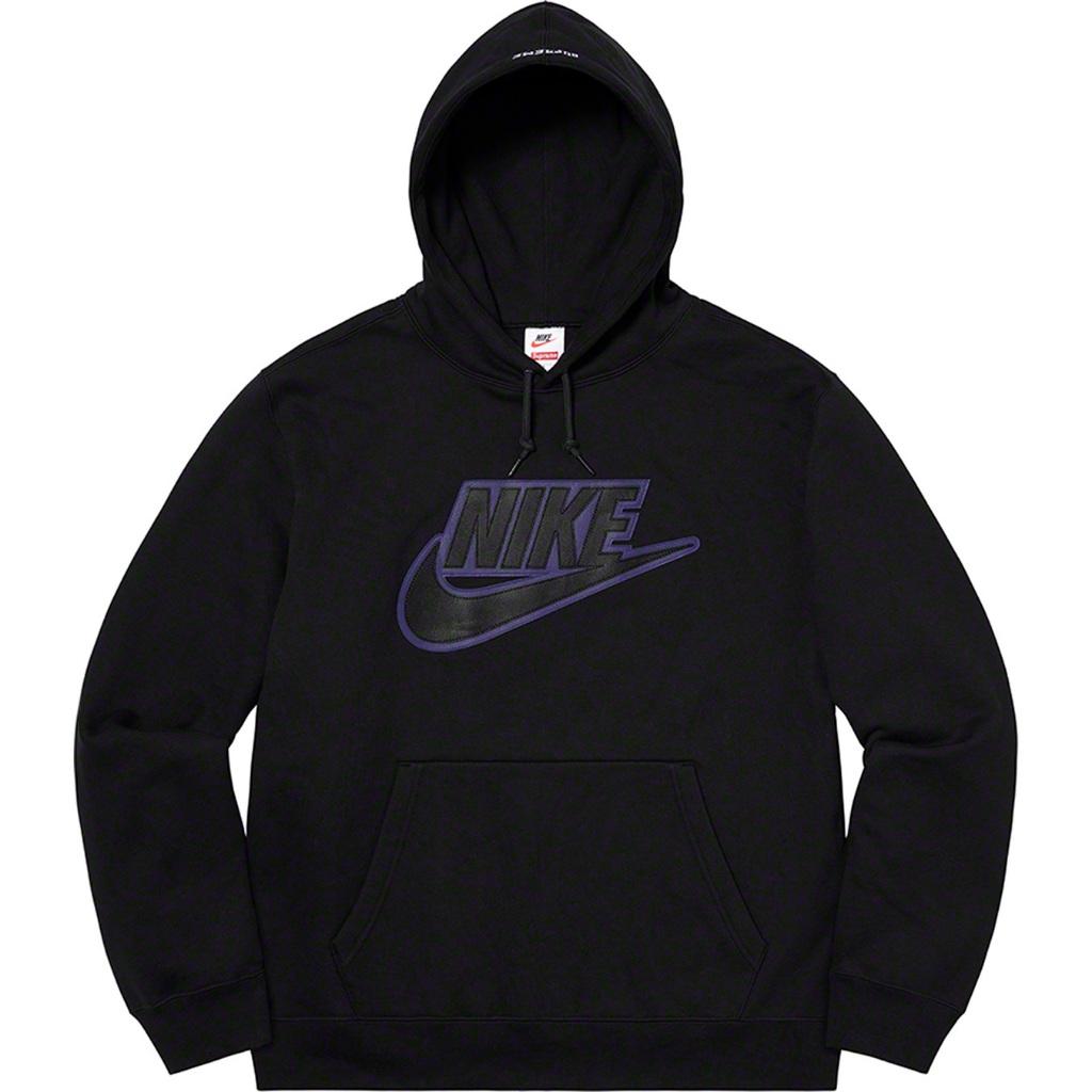 全新 Supreme x Nike Leather HOODED SWEATSHIRT 聯名超限量 連帽 衛衣 黑白紅