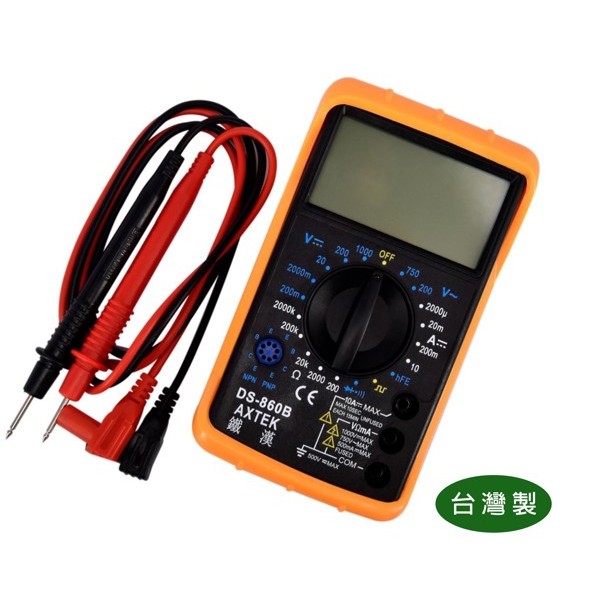 【匠心獨具】液晶數位電錶 防震型液晶數位三用電錶 萬用錶 測電池測充電流電壓電阻錶、測漏電 附探針 | 蝦皮購物