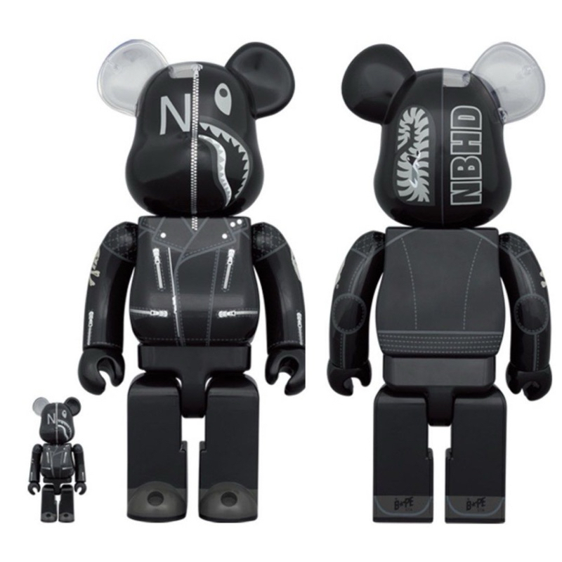 BLS • 全新be@rbrick x neighborhood x bape 聯名bearbrick 皮衣熊熊王