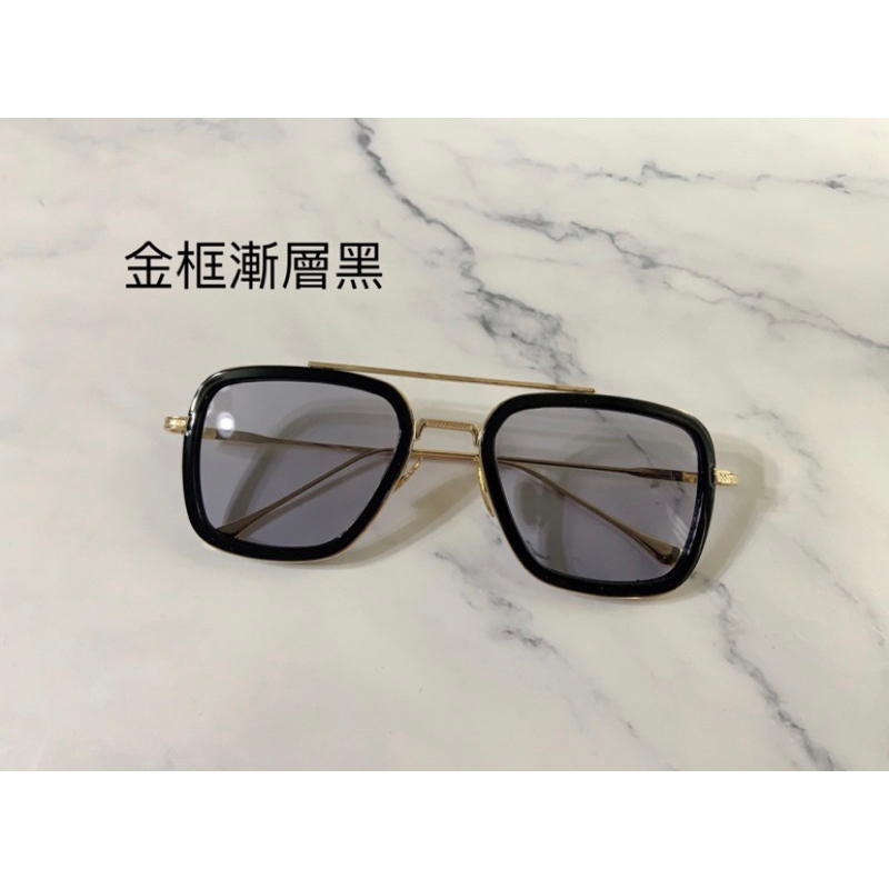Lazy / 古天樂鋼鐵人蜘蛛人大氣男女復古潮流雕花金屬墨鏡🕶️抗