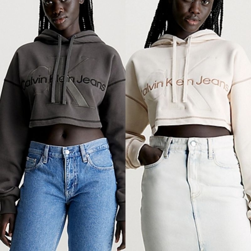 Calvin klein clearance jeans cropped hoodie