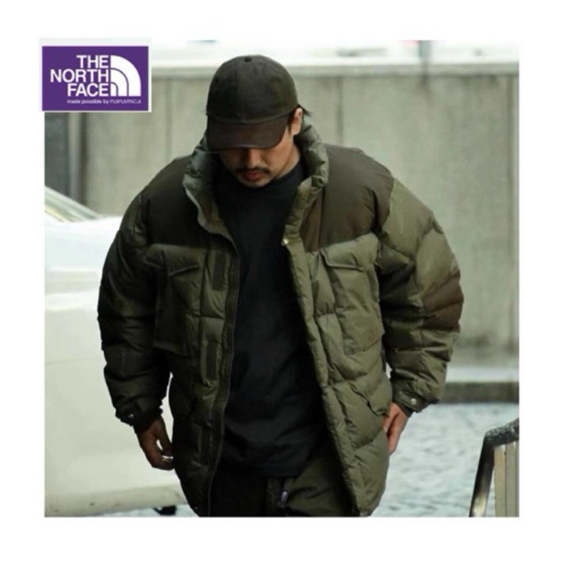 The north face purple deals label hooded down coat