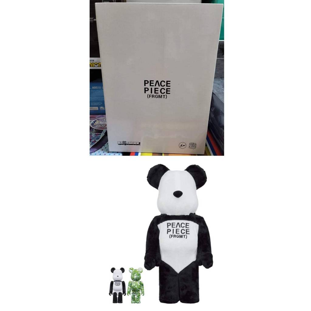 全新未拆BE@RBRICK fragmentdesign PANDA 400%+100% 3PCS 藤原浩閃電