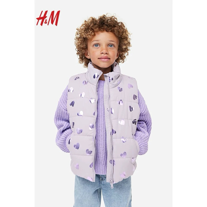 H&M HM 冬季保暖背心130cm 6-8T 滿版愛心全新吊牌未剪童裝| 蝦皮購物
