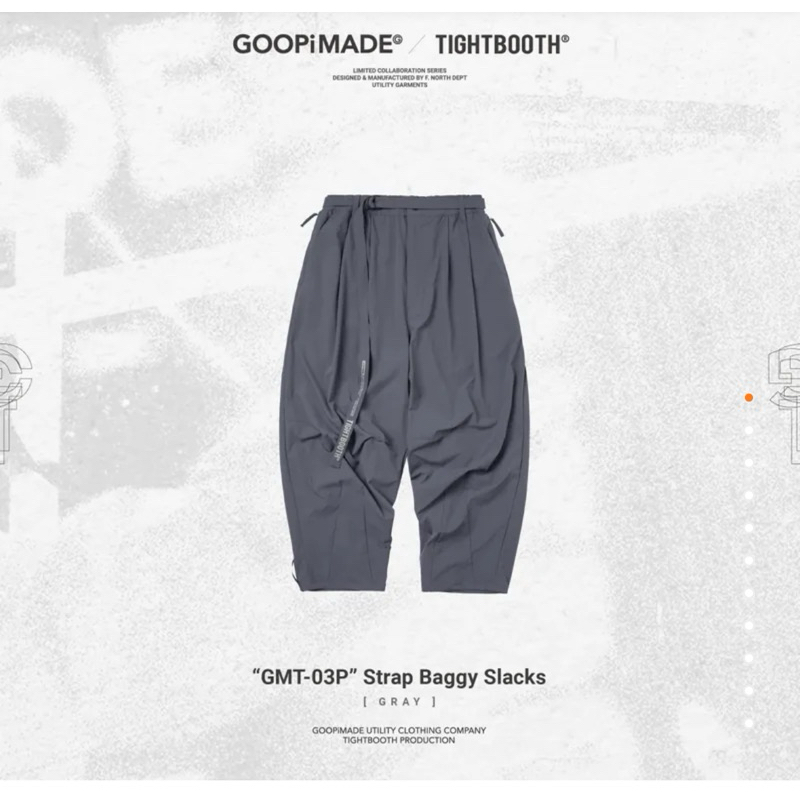 GOOPiMADE x TIGHTBOOTH “GTB-03P” SP Strap Baggy Slacks