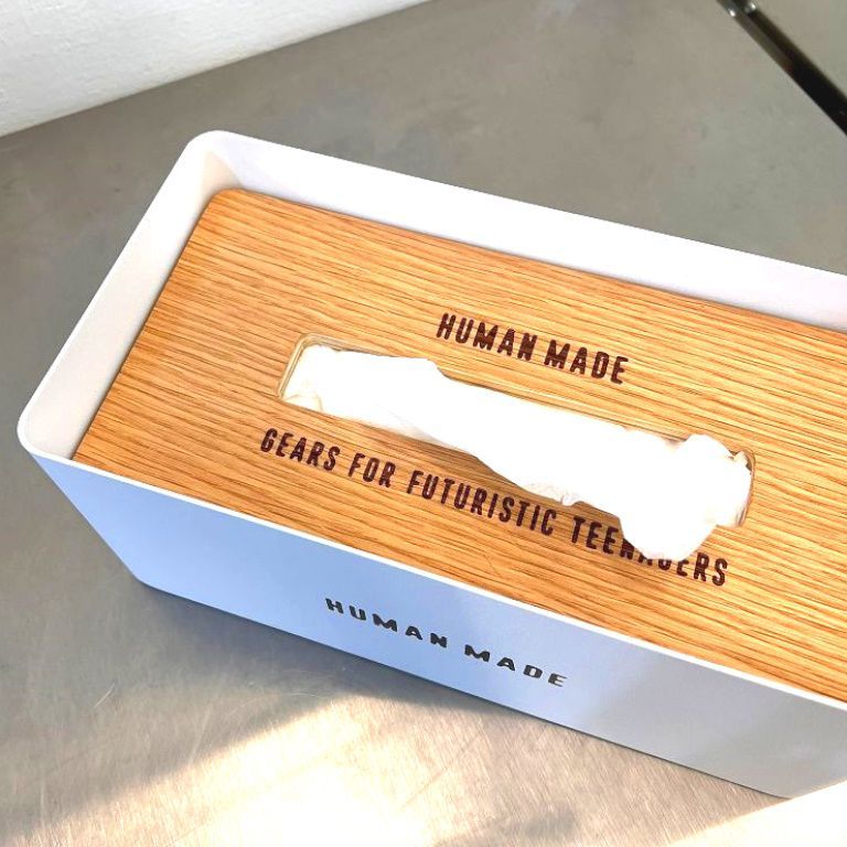 BLACK全新HUMAN MADE金屬製重量級TISSUE BOX面紙盒/衛生紙盒TRASH CAN