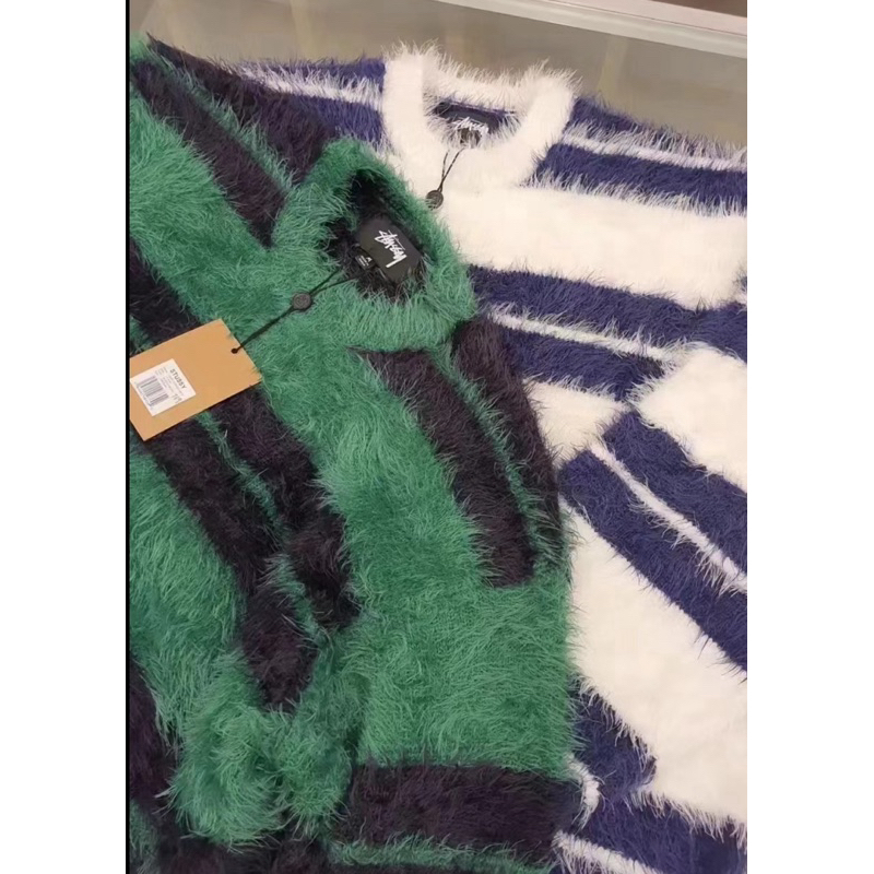 24🇺🇸STUSSY HAIRY STRIPE CREW SWEATER 馬海毛毛衣復古條紋 24🇺🇸STUSSY HAIRY STRIPE CREW SWEATER 馬海毛毛衣復古條紋