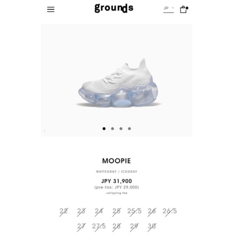 Grounds 泡泡鞋Moopie Aurora White Gray/ ICE Gray- 22cm | 蝦皮購物