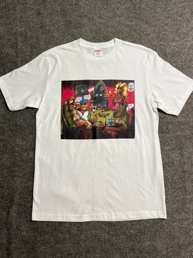 TACKSTHGOOD 2007 Supreme x Joe Cool Poker Tee White T