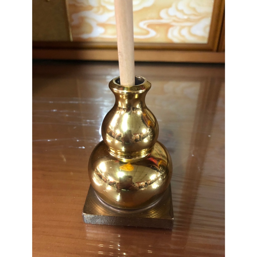 【三統神佛具】台灣製 銅製葫蘆型 單孔 令旗座 旗座 | 蝦皮購物