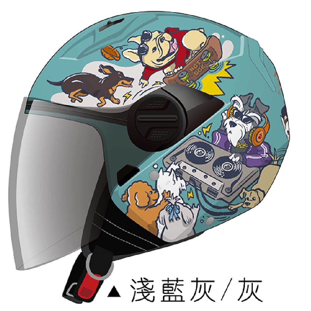 ZEUS瑞獅】安全帽ZS 213 AX7 HOT DOG 內襯全可拆雙鏡半罩安全帽3/4罩