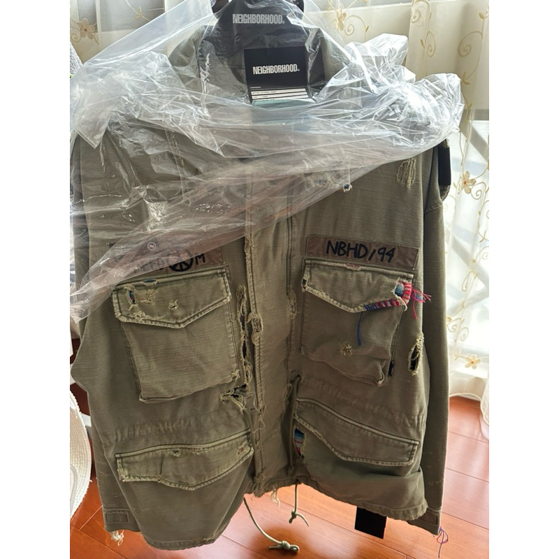 全新現貨軍綠色L號24SS NEIGHBORHOOD SAVAGE M-51 JACKET 硫化染