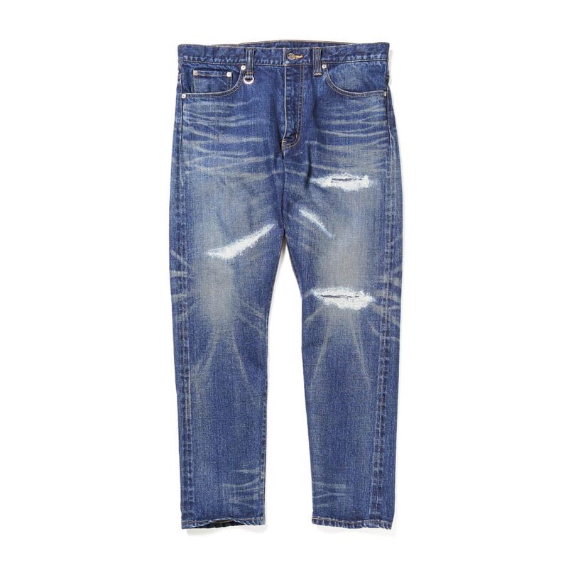 24SS UNIFORM EXPERIMENT DAMAGED DENIM TAPERED PANTS 全新正品