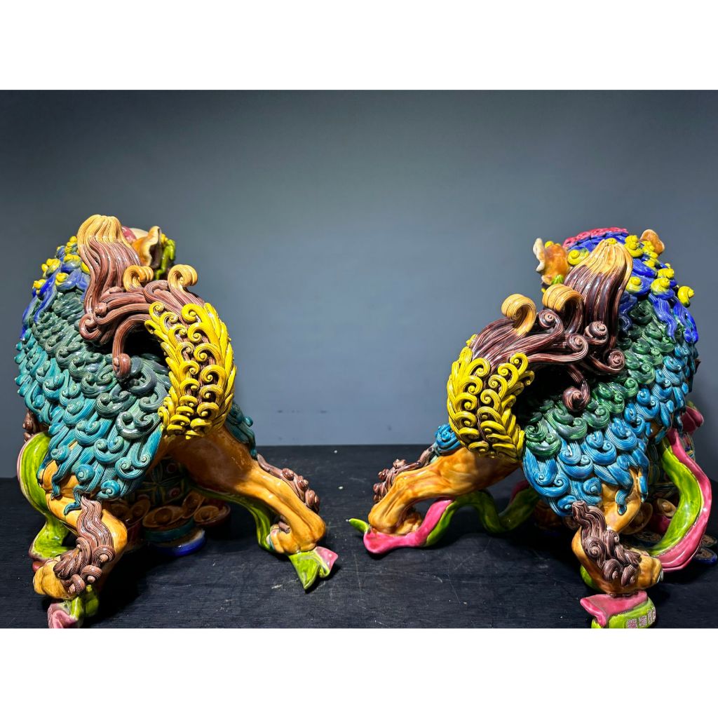 台湾 交趾焼 双獅(林 智信 作)｜Yahoo!フリマ（旧PayPayフリマ）