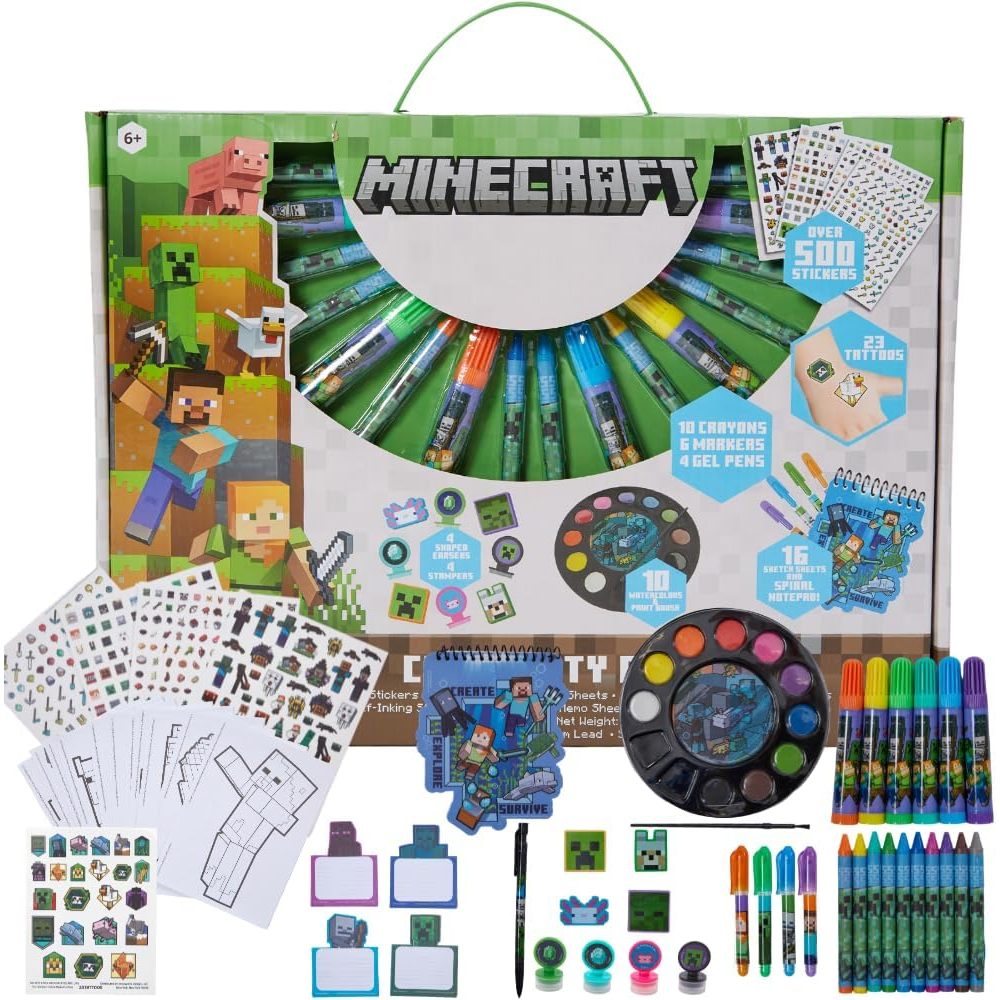 預購🚀美國正貨🚀美國專櫃 Minecraft 麥塊 彩色筆 繪畫 蠟筆 文具 貼紙 橡皮擦 水彩 畫本 畫紙 | 蝦皮購物