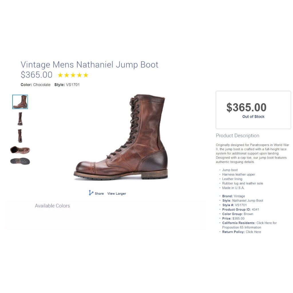 365 Made in USA VINTAGE JUMP Boot US10