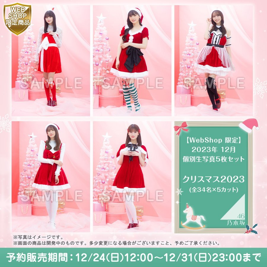 乃木坂46 2023年12月個別生写真5枚セット/クリスマス2023 | 蝦皮購物