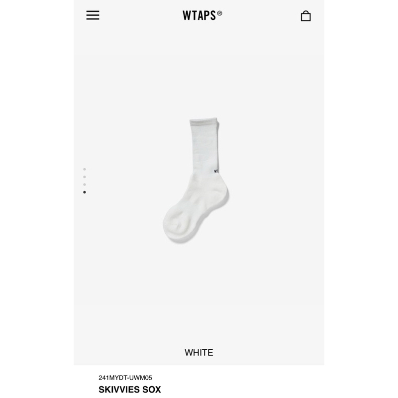 全新現貨 WTAPS SKIVVIES SOX 單雙販售 白 襪子 長襪 | 蝦皮購物