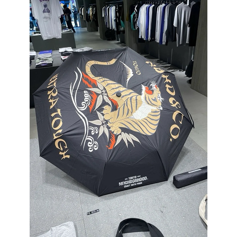 全新限量免運NEIGHBORHOOD TIGERPRINT FOLDING UMBRELLA NBHD老虎雨傘