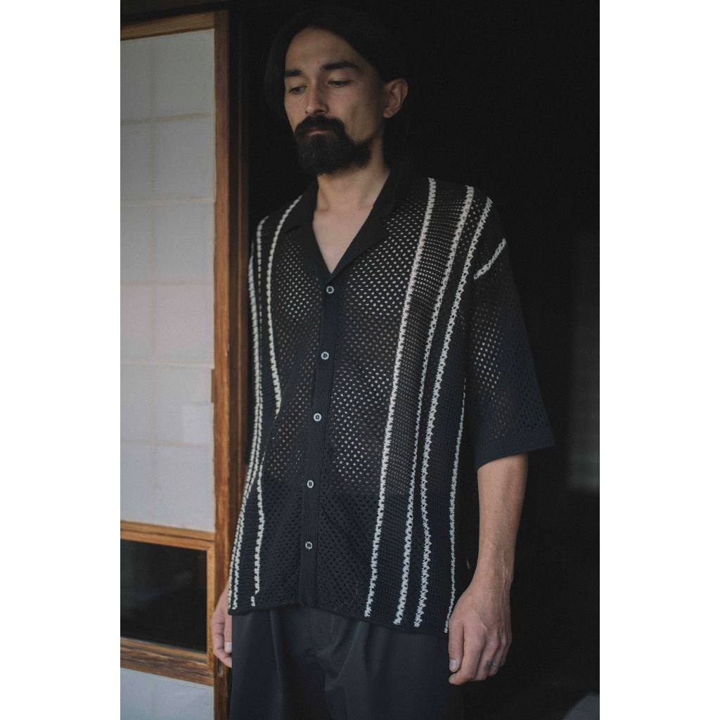Spun Shop] Evisen Skateboards STRIPE CROCHET SHIRT - GREEN