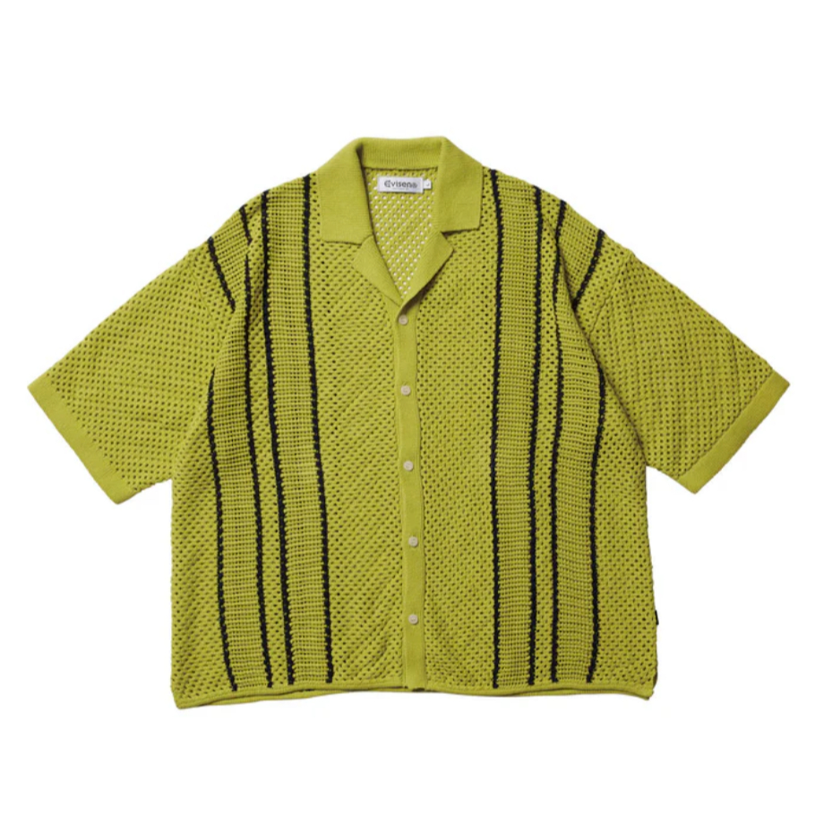 Spun Shop] Evisen Skateboards STRIPE CROCHET SHIRT - GREEN