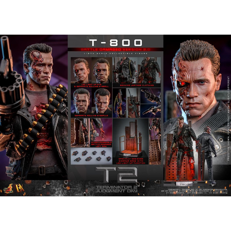 頑聚同樂會預購HOT TOYS DX46 魔鬼終結者2 T-800 戰損款2.0 阿諾史瓦辛
