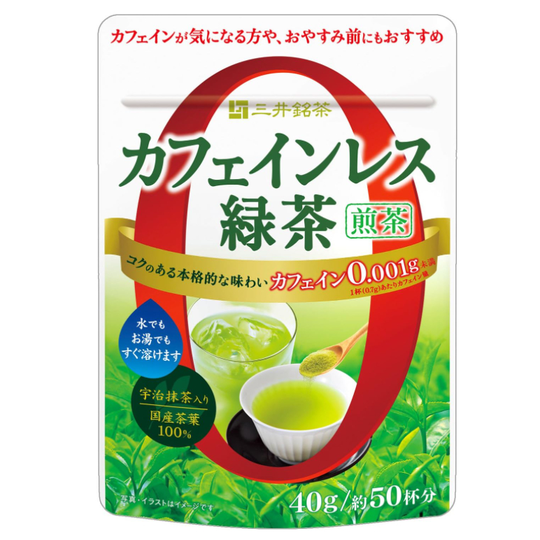 日本三井銘茶低咖啡因綠茶煎茶緑茶粉40g 約50杯含有100%國產茶葉宇治抹茶無需擔心咖啡因即可飲用的即溶綠茶| 蝦皮購物