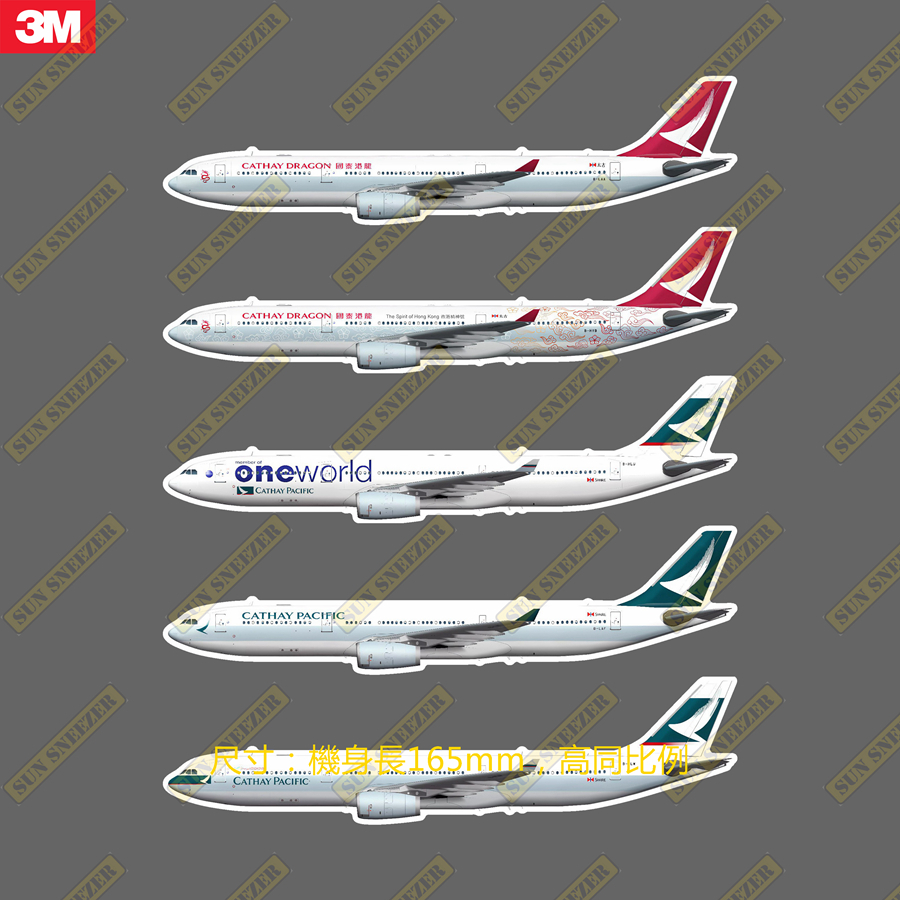 國泰港龍航空 A330 套裝貼紙 擬真民航機 3M貼紙 尺寸165mm | 蝦皮購物