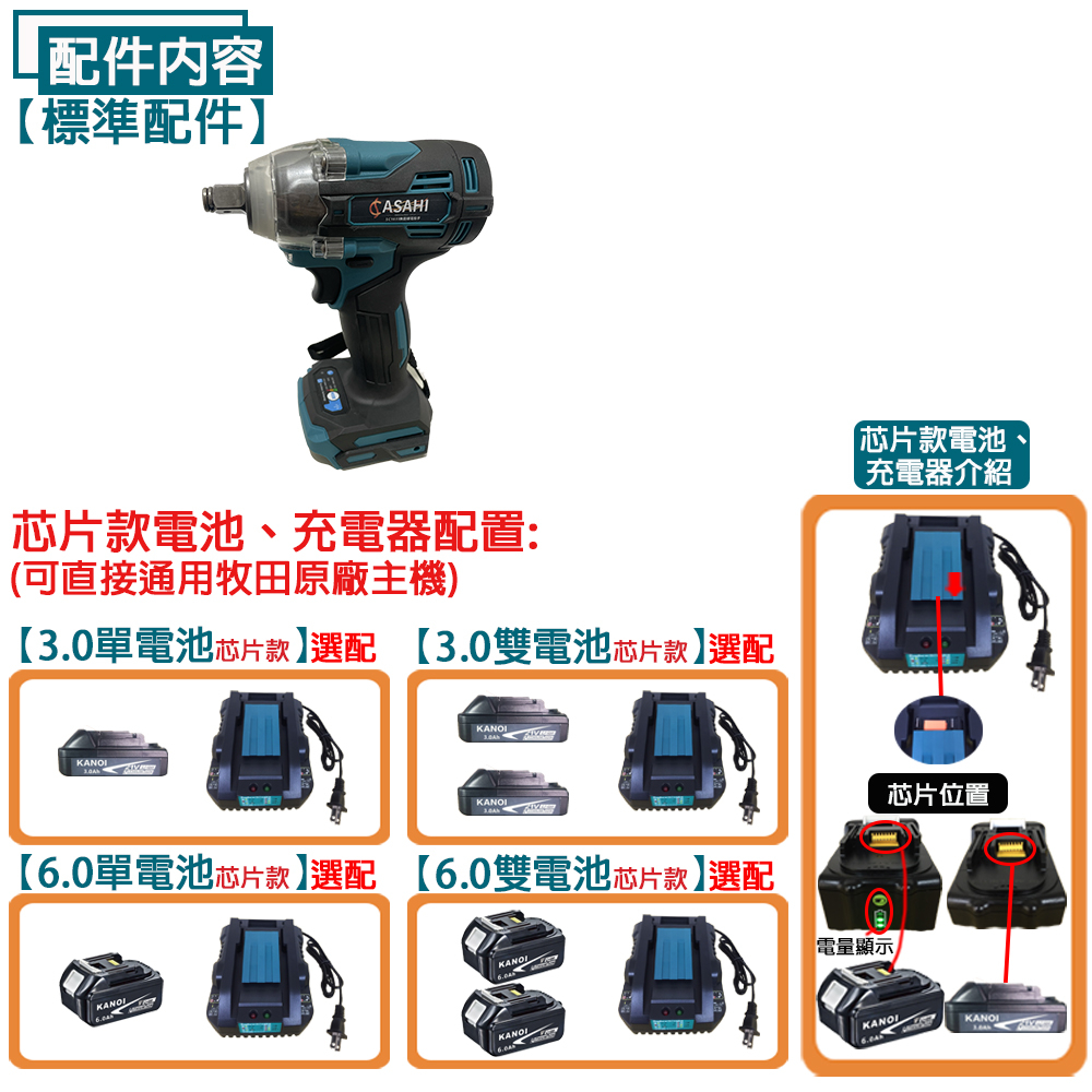 宇慶ASAHI 附發票｜SC1633 衝擊板手｜ 21V 無刷電動扳手 衝擊起子機 電鑽 遇缺出SC1626 | 蝦皮購物